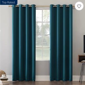 Sun Zero 84” Grommet 100% Blackout Curtain Panels (pair) in Teal
